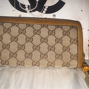 Gucci GG Canvas Leather Long Wallet